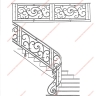 Média réf. 206 (13/15): Rampe d'escalier en fer forgé, style Classique et baroque, modèle Saint Germain et variantes