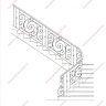 Média réf. 208 (15/15): Rampe d'escalier en fer forgé, style Classique et baroque, modèle Saint Germain et variantes