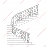 Média réf. 218 (1/1): Rampe d'escalier en fer forgé, style Classique et baroque, modèle Vendée