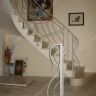 Média réf. 219 (1/12): Rampe d'escalier en fer forgé, style Art décoratif, modèle treillis
