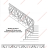 Média réf. 232 (2/6): Rampe d'escalier en fer forgé, style Art décoratif, modèle treillis