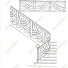 Média réf. 234 (4/6): Rampe d'escalier en fer forgé, style Art décoratif, modèle treillis