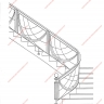 Média réf. 236 (6/6): Rampe d'escalier en fer forgé, style Art décoratif, modèle treillis