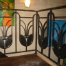 Média réf. 239 (3/5): Rampe d'escalier en fer forgé, style Art décoratif, modèle tulipe