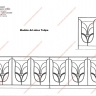 Média réf. 242 (1/1): Rampe d'escalier en fer forgé, style Art décoratif, modèle tulipe