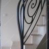 Média réf. 244 (2/5): Rampe d'escalier en fer forgé, style Art décoratif, modèle coquille