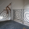 Média réf. 246 (4/5): Rampe d'escalier en fer forgé, style Art décoratif, modèle coquille