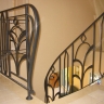 Média réf. 251 (4/5): Rampe d'escalier en fer forgé, style Art décoratif, modèle lys