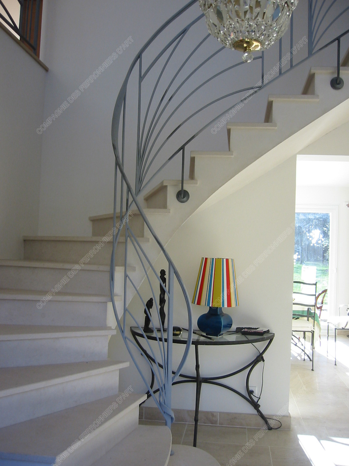 Rampes d’escalier en fer forgé Art décoratif : Modèle Soleil