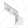 Média réf. 266 (8/12): Rampe d'escalier en fer forgé, style Art décoratif, modèle soleil
