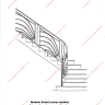 Média réf. 268 (10/12): Rampe d'escalier en fer forgé, style Art décoratif, modèle soleil