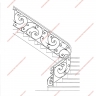 Média réf. 1147 (1/2): Rampe d'escalier en fer forgé, style Classique et baroque, modèle Florence