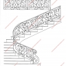 Média réf. 1158 (8/15): Rampe d'escalier en fer forgé, style Classique et baroque, modèle Médaillons Baroque
