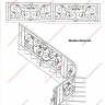 Média réf. 1159 (9/15): Rampe d'escalier en fer forgé, style Classique et baroque, modèle Médaillons Baroque