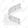 Média réf. 1160 (10/15): Rampe d'escalier en fer forgé, style Classique et baroque, modèle Médaillons Baroque