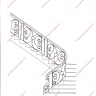 Média réf. 1163 (13/15): Rampe d'escalier en fer forgé, style Classique et baroque, modèle Médaillons Baroque