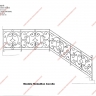 Média réf. 1164 (14/15): Rampe d'escalier en fer forgé, style Classique et baroque, modèle Médaillons Baroque