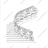 Média réf. 1168 (3/5): Rampe d'escalier en fer forgé, style Classique et baroque, modèle Volutes Baroque