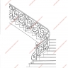 Média réf. 1172 (2/2): Rampe d'escalier en fer forgé, style Classique et baroque, modèle Alix