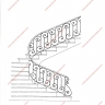 Média réf. 1176 (2/2): Rampe d'escalier en fer forgé, style Classique et baroque, modèle Col de Cygne