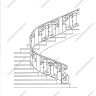 Média réf. 1180 (2/2): Rampe d'escalier en fer forgé, style Classique et baroque, modèle GHM