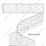 Média réf. 1182 (1/1): Rampe d'escalier en fer forgé, style Art décoratif, modèle Arabesques