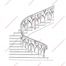 Média réf. 1183 (1/1): Rampe d'escalier en fer forgé, style Art décoratif, modèle Iris