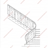 Média réf. 1186 (1/1): Rampe d'escalier en fer forgé, style Art décoratif, modèle Cavana