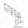 Média réf. 1187 (1/1): Rampe d'escalier en fer forgé, style Art nouveau, modèle Georges