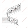 Média réf. 1188 (1/1): Rampe d'escalier en fer forgé, style Floral végétal, modèle Arôme