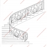 Média réf. 1189 (1/1): Rampe d'escalier en fer forgé, style Floral végétal, modèle Corolle