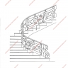 Média réf. 1190 (1/1): Rampe d'escalier en fer forgé, style Floral végétal, modèle Ananas