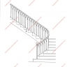 Média réf. 1193 (1/2): Rampe d'escalier en fer forgé, style Moyen-âge, modèle Gothique