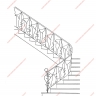 Média réf. 291 (1/2): Rampe d'escalier en fer forgé, style Art nouveau, modèle guitare