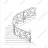 Média réf. 301 (4/9): Rampe d'escalier en fer forgé, style Art nouveau, modèle liane