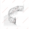 Média réf. 302 (5/9): Rampe d'escalier en fer forgé, style Art nouveau, modèle liane