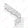 Média réf. 303 (6/9): Rampe d'escalier en fer forgé, style Art nouveau, modèle liane