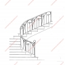 Média réf. 304 (7/9): Rampe d'escalier en fer forgé, style Art nouveau, modèle liane