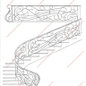 Média réf. 315 (1/2): Rampe d'escalier en fer forgé, style Art nouveau, modèle lyre