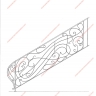 Média réf. 316 (2/2): Rampe d'escalier en fer forgé, style Art nouveau, modèle lyre