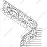 Média réf. 331 (2/6): Rampe d'escalier en fer forgé, style Art nouveau, modèle nouille