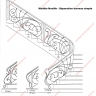 Média réf. 332 (3/6): Rampe d'escalier en fer forgé, style Art nouveau, modèle nouille