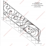 Média réf. 334 (5/6): Rampe d'escalier en fer forgé, style Art nouveau, modèle nouille