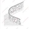 Média réf. 335 (6/6): Rampe d'escalier en fer forgé, style Art nouveau, modèle nouille