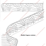 Média réf. 341 (1/1): Rampe d'escalier en fer forgé, style Art nouveau, modèle vagues croisées