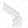 Média réf. 354 (1/18): Rampe d'escalier en fer forgé, style Design fonctionnel, modèle barreaux