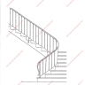 Média réf. 355 (2/18): Rampe d'escalier en fer forgé, style Design fonctionnel, modèle barreaux