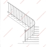Média réf. 356 (3/18): Rampe d'escalier en fer forgé, style Design fonctionnel, modèle barreaux