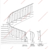 Média réf. 360 (5/18): Rampe d'escalier en fer forgé, style Design fonctionnel, modèle barreaux