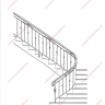 Média réf. 359 (6/18): Rampe d'escalier en fer forgé, style Design fonctionnel, modèle barreaux